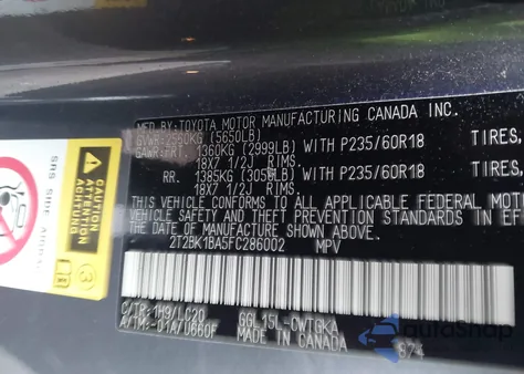 2015 Lexus Rx 350 from USA, damaged, VIN 2T2BK1BA5FC286002